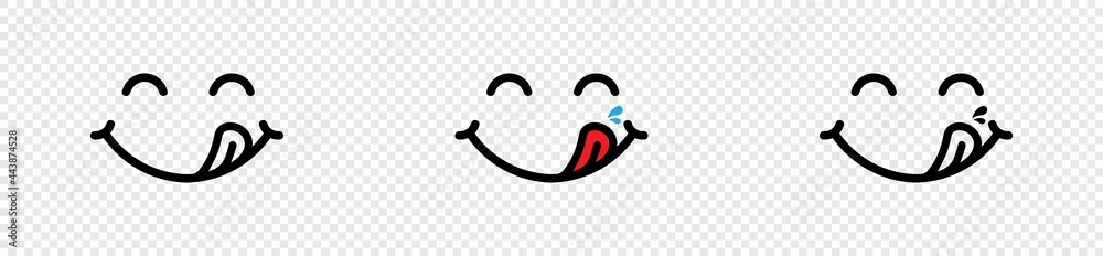 Yummy Face smile icon. delicious emoji, Vector illustration Stock