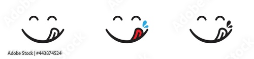 Yummy Face smile icon. delicious emoji, Vector illustration