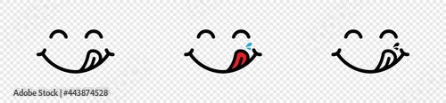 Foto Yummy Face smile icon. delicious emoji, Vector illustration