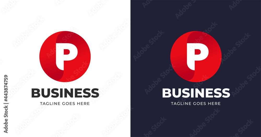 Letter P logo design template with circle shape style Letter P logo design template with circle shape style