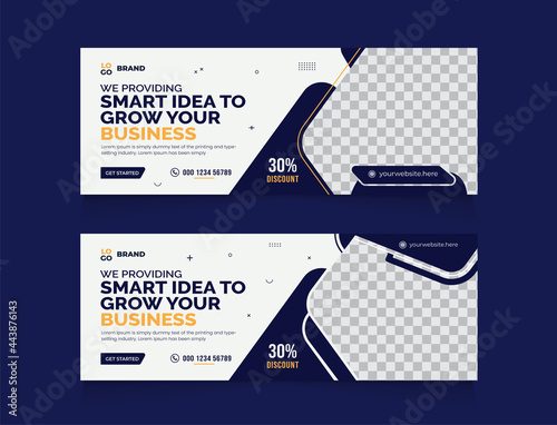 Digital marketing and creative business agency facebook cover and web banner template social media design set