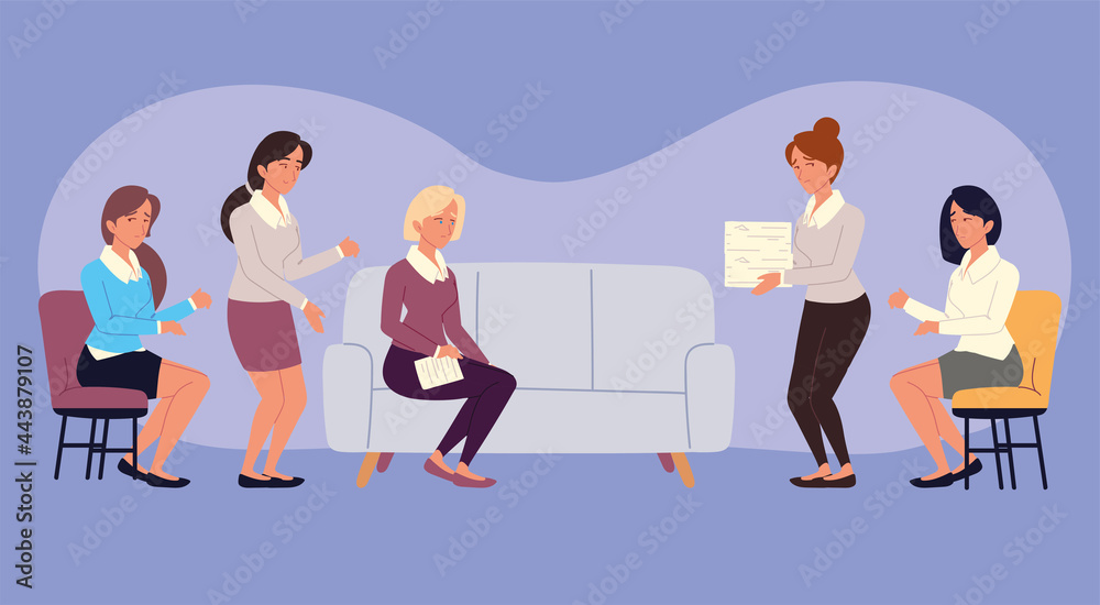 Obraz premium sad office workers female
