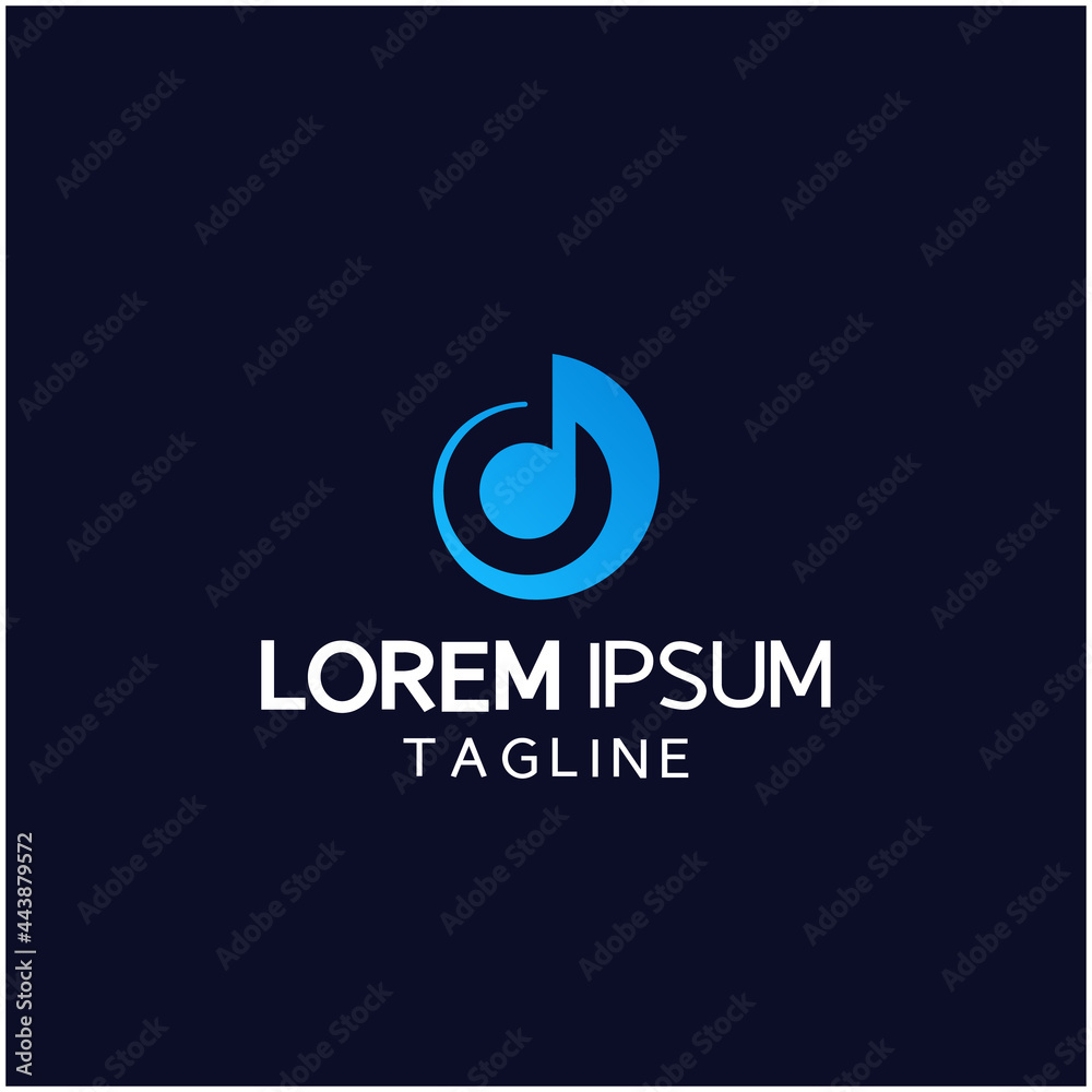 unique circle music logo design unique circle music logo design