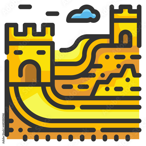 great wall line icon