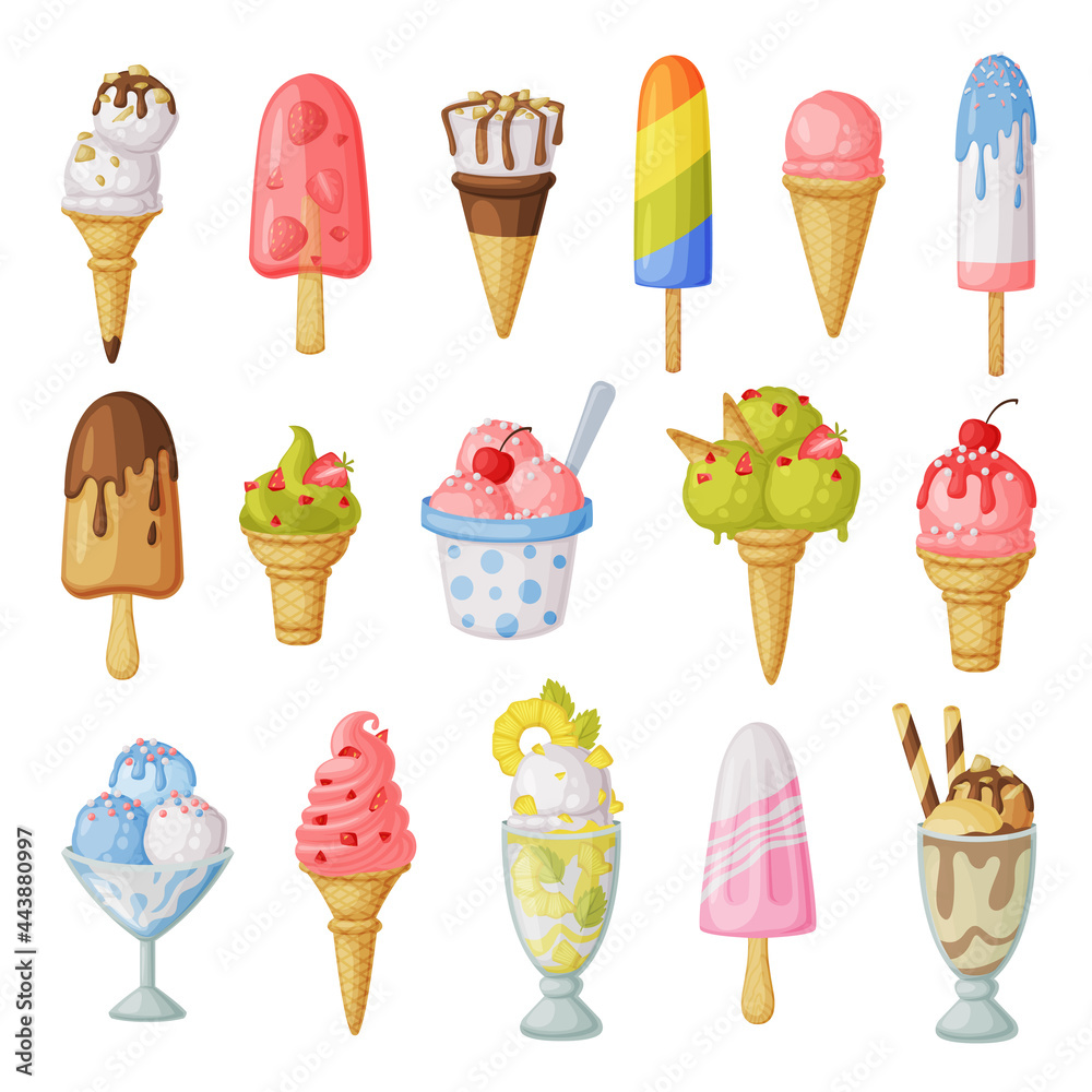 Ice Cream Flavors Set Stock Illustration - Download Image Now