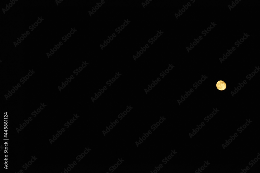 Full moon on black dark sky, copy space Full moon on black dark sky, copy space
