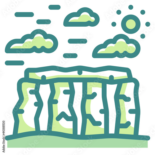 stonehenge blue line icon