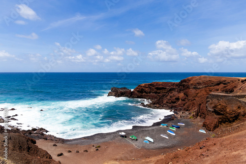 A view of a beach of Lanzarote, Canary Islands, Spain.