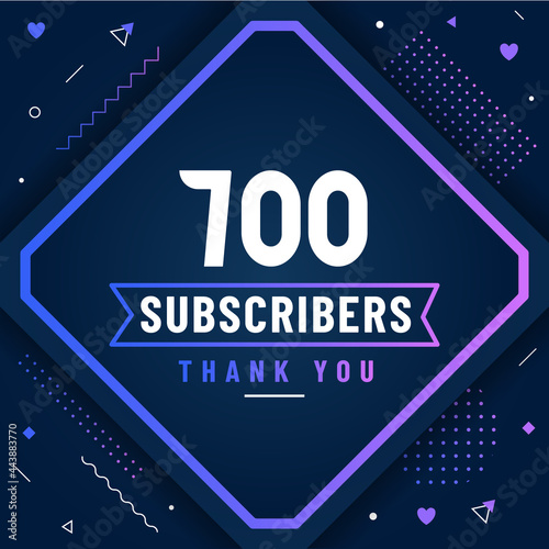 Thank you 700 subscribers celebration modern colorful design.