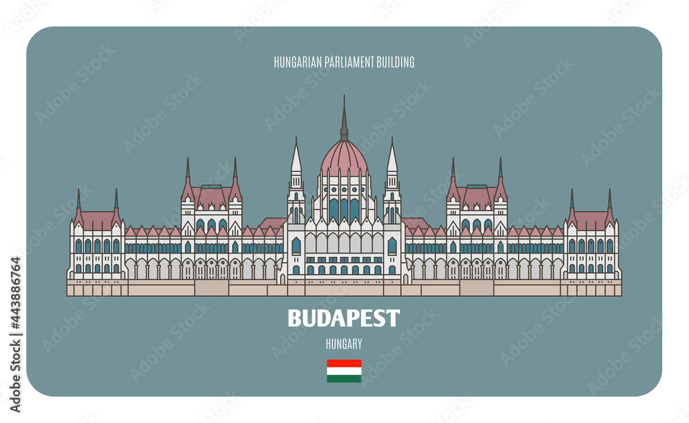 Naklejka premium Hungarian Parliament Building in Budapest, Hungary