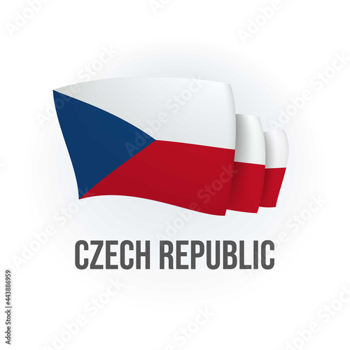 Czech Republic vector flag. Bended flag of Czech Republic, realistic vector illustration