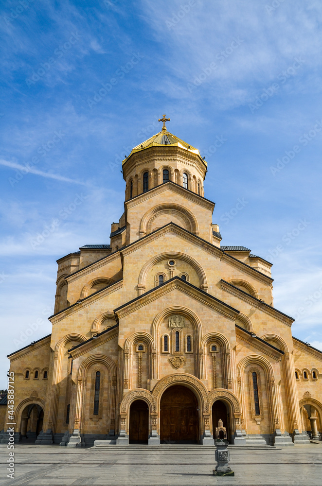 Holy Trinity Cathedral the main and biggest Georgian Orthodox cathedral (Tsminda Sameba). Tbilisi, Georgia