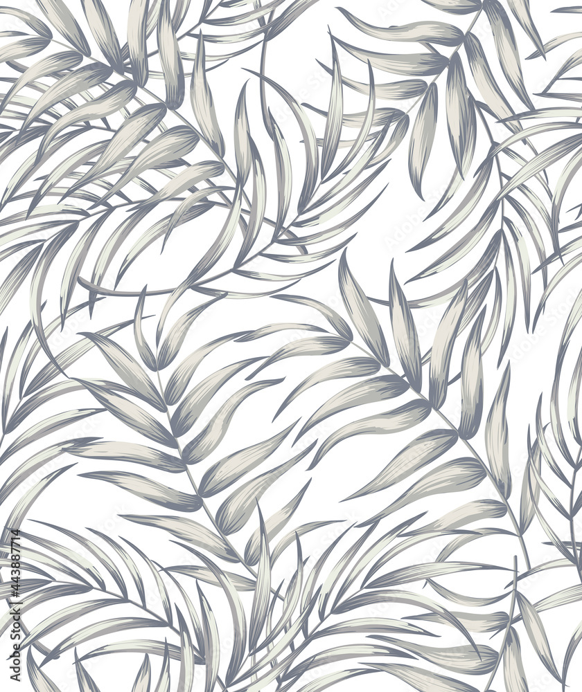 Fototapeta premium Tropical palm print. Vector seamless pattern. Jungle summer background.