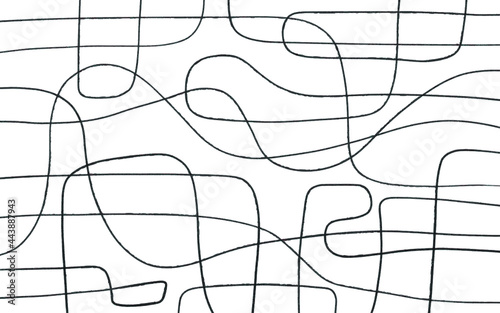 Black and white illustrated abstract line pattern background. Vector organic grunge pattern. Abstract background with brush strokes. Hand drawn texture. Modern graphic design. Hand drawn striped.	