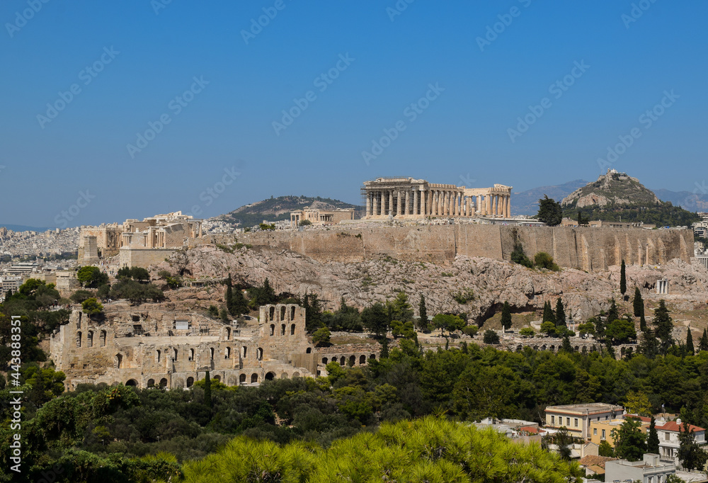 Panorama of Athens with Acropolis hill, Greece