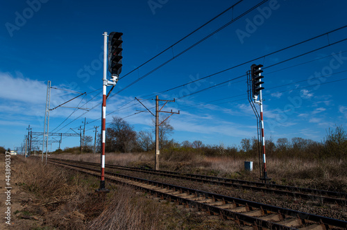 Semafory przy linii kolejowej 