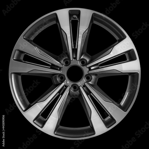 Obraz na płótnie Aloy wheel rim isolated on black background.