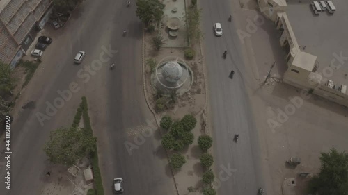 Aerial View of Road Near Jinnah Mausoleum Karachi- Flat - Moving Front  photo