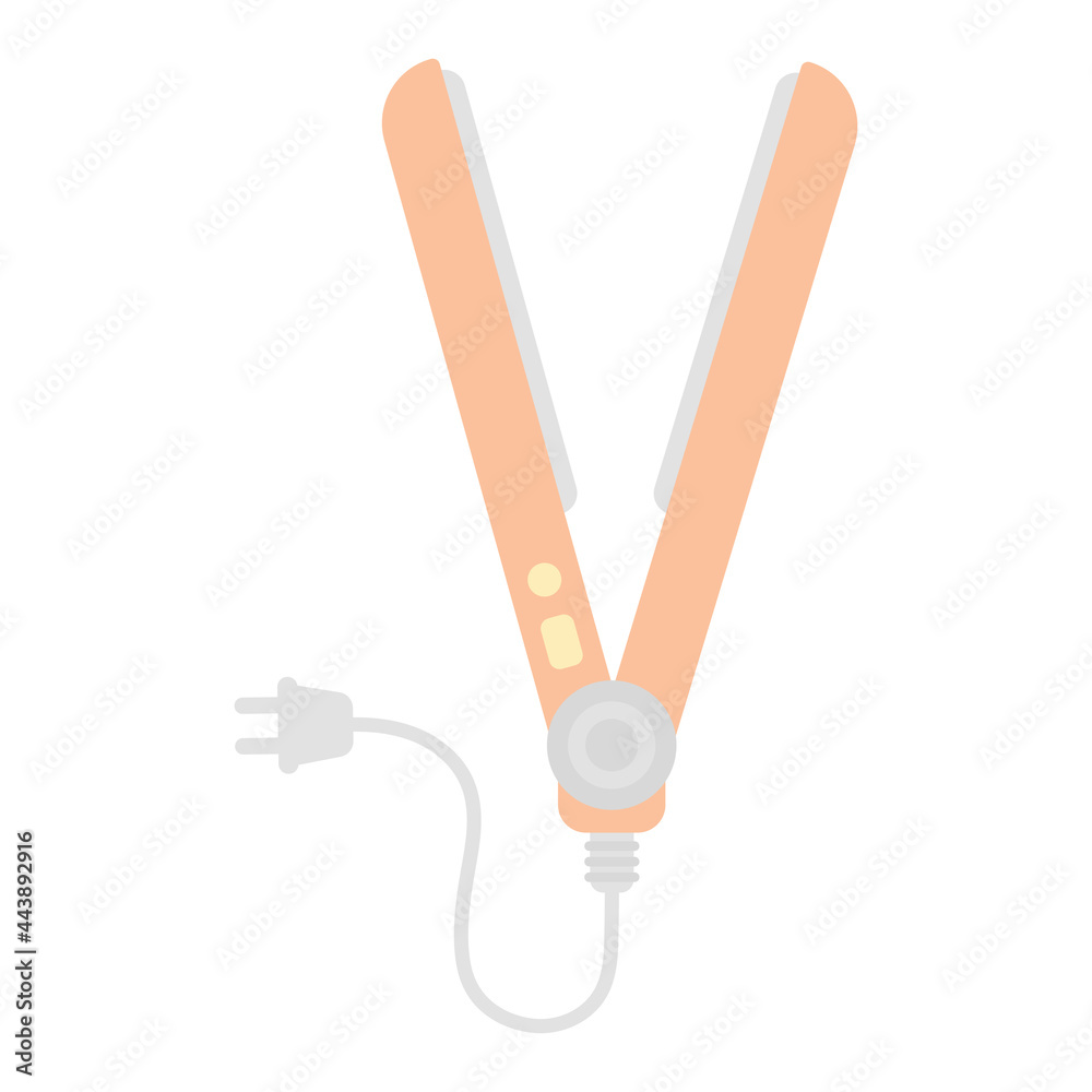 cartoon hair iron isolated on white background cartoon hair iron isolated on white background