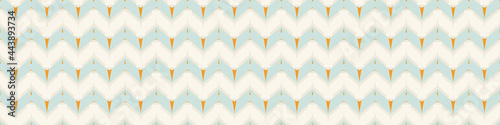 Summer tropical chevron seamless border pattern. Bright retro zig zag banner edge. Fun gender neutral gift wrap masking taper decor washi ribbon trim in vector.