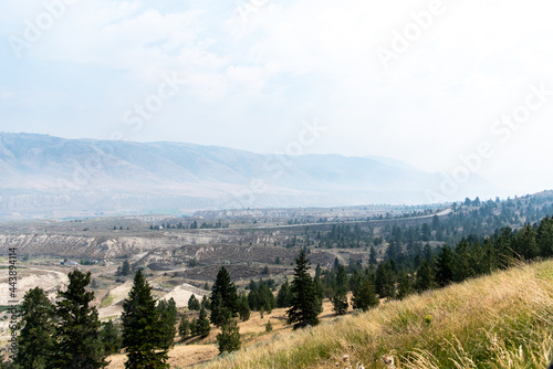 Wildfire Smoke in Juniper, Kamloops, British Columbia, Canada. Community was evacuated due to a wildfire just below. 