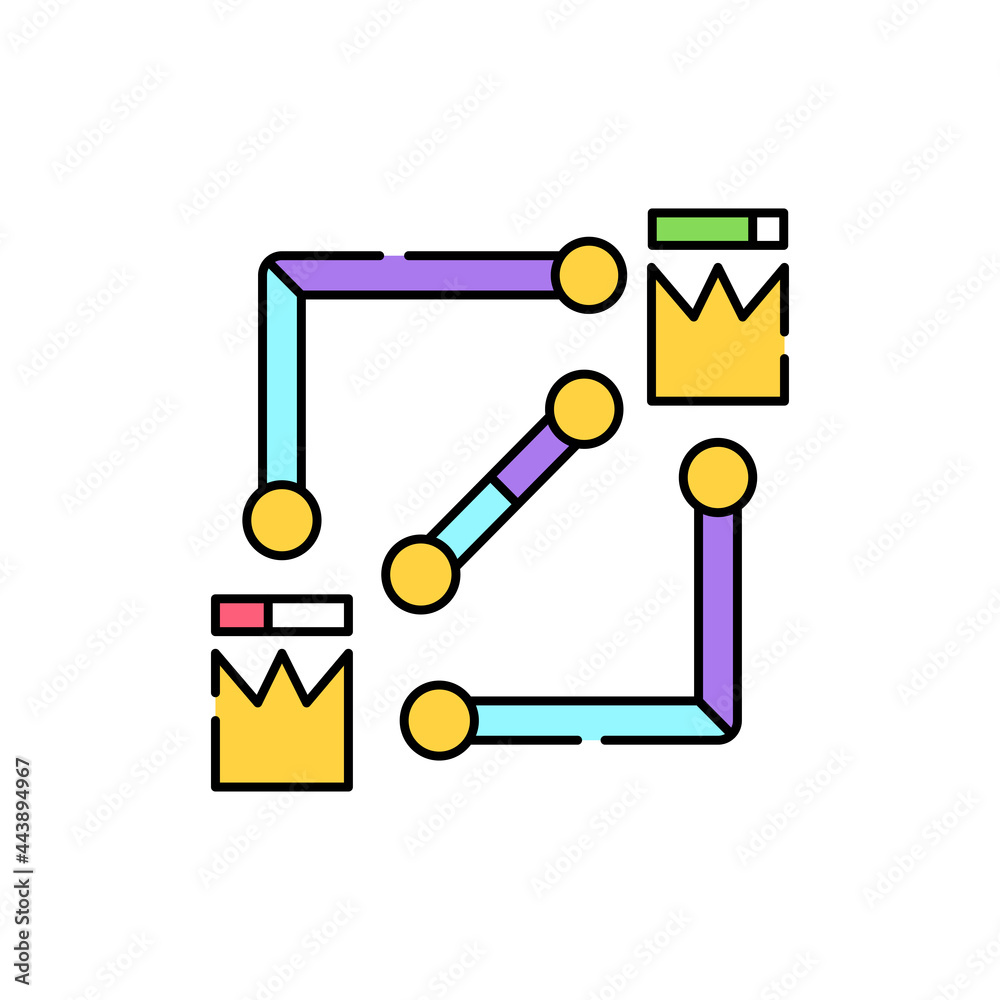 Multiplayer online battle arena game olor line icon. Computer