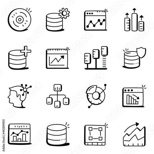 Modern Doodle Icons of Data

