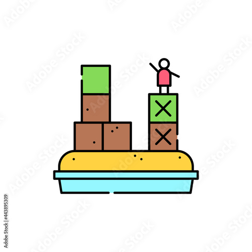 Sandbox game olor line icon. Computer games genres. Pictogram for web page, mobile app, promo.