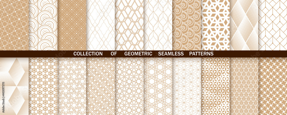 custom made wallpaper toronto digitalGeometric set of seamless gold and white patterns. Simple vector graphics