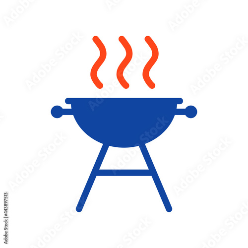 Grill BBQ cookout flat vector glyph icon