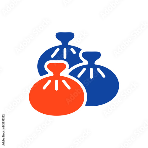 Khinkali vector glyph icon. Fast food sign