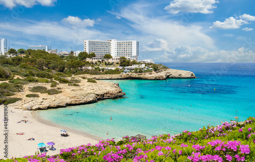 Landscape with Cala Domingo and Tropicana beach of  Mallorca, Spain photo