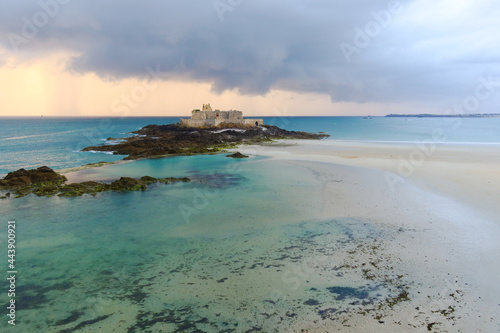 Fort National at eventail beach in Saint-Malo
