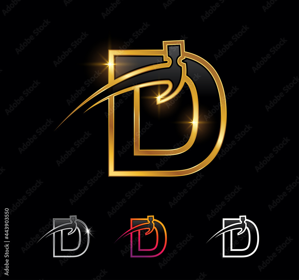Golden Monogram Hammer Letter D Golden Monogram Hammer Letter D