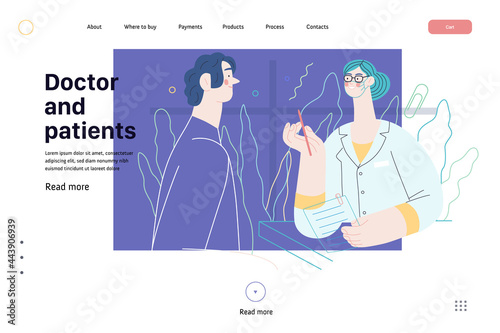 Doctor and patients - medical insurance web template