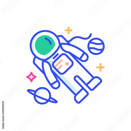 Space man Outline Style Icon. EPS 10 FIle