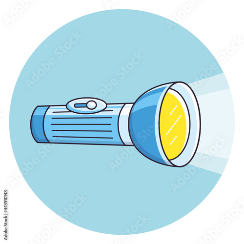 Shining flashlight cartoon vector icon