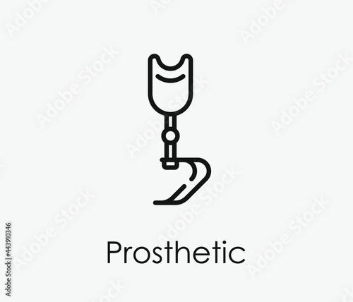 prosthetic vector icon. Editable stroke. Symbol in Line Art Style for Design, Presentation, Website or Apps Elements, Logo. Pixel vector graphics - Vector