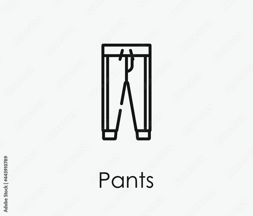 Pants vector icon. Editable stroke. Symbol in Line Art Style for Design, Presentation, Website or Apps Elements, Logo. Pixel vector graphics - Vector Pants vector icon. Editable stroke. Symbol in Line Art Style for Design, Presentation, Website or Apps Elements, Logo. Pixel vector graphics - Vector