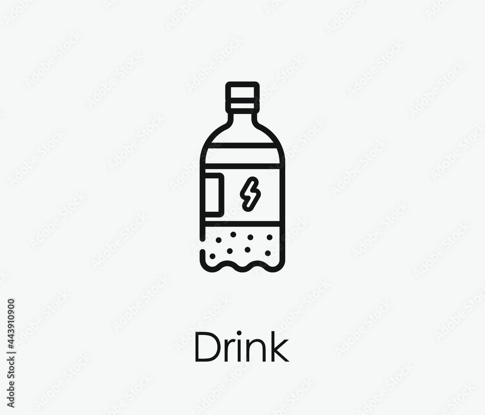 Energy drink vector icon. Editable stroke. Symbol in Line Art Style for Design, Presentation, Website or Apps Elements, Logo. Pixel vector graphics - Vector