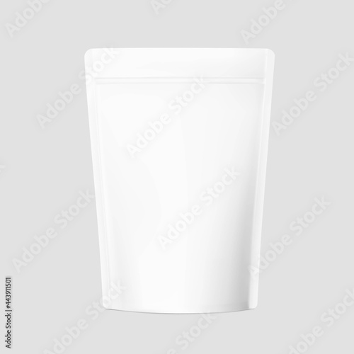 Pouch bag mockup. Vector illustration isolated. Front view. Can be use for template your design, presentation, promo, ad. EPS10.	