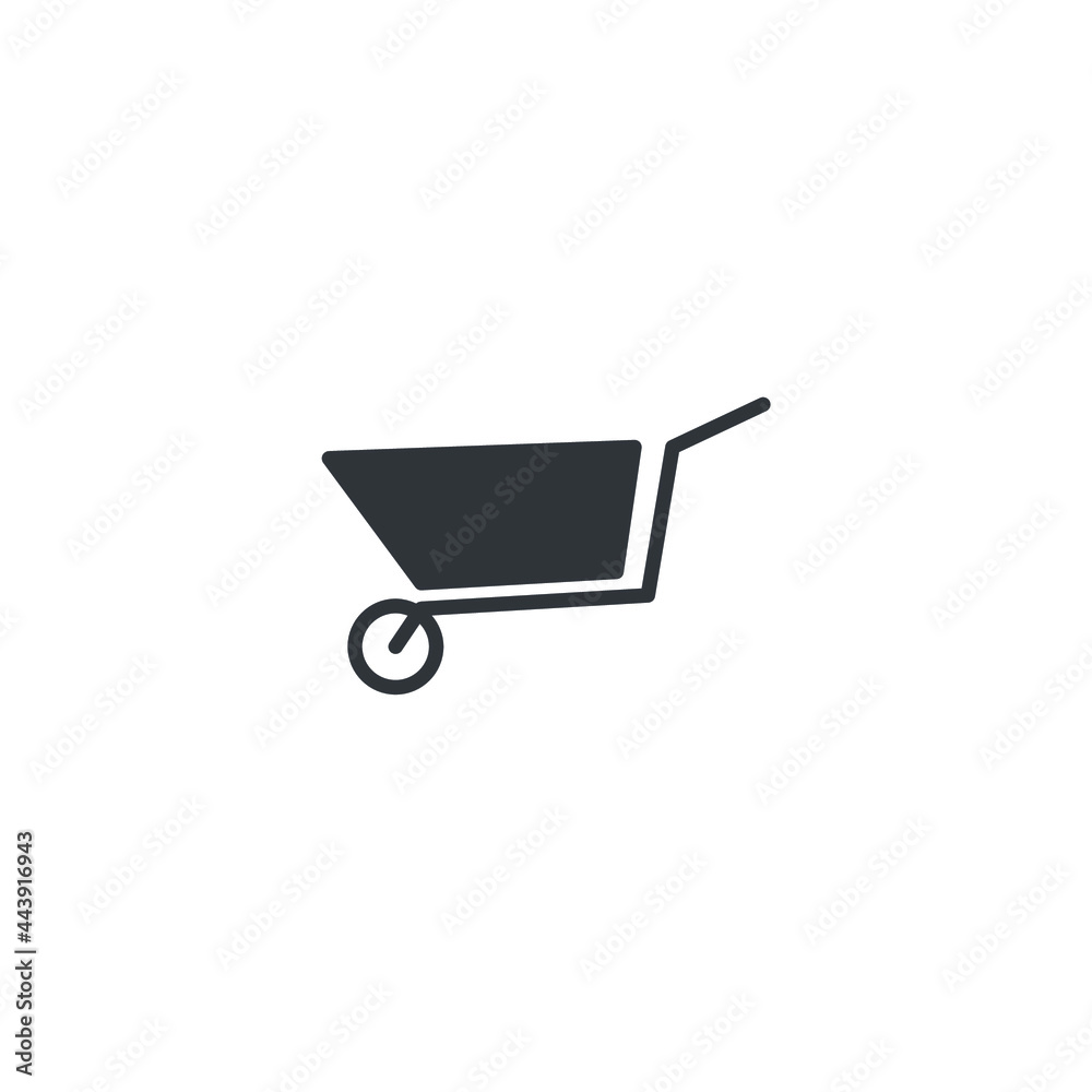 isolated wheelbarrow sign icon, vector illustration isolated wheelbarrow sign icon, vector illustration