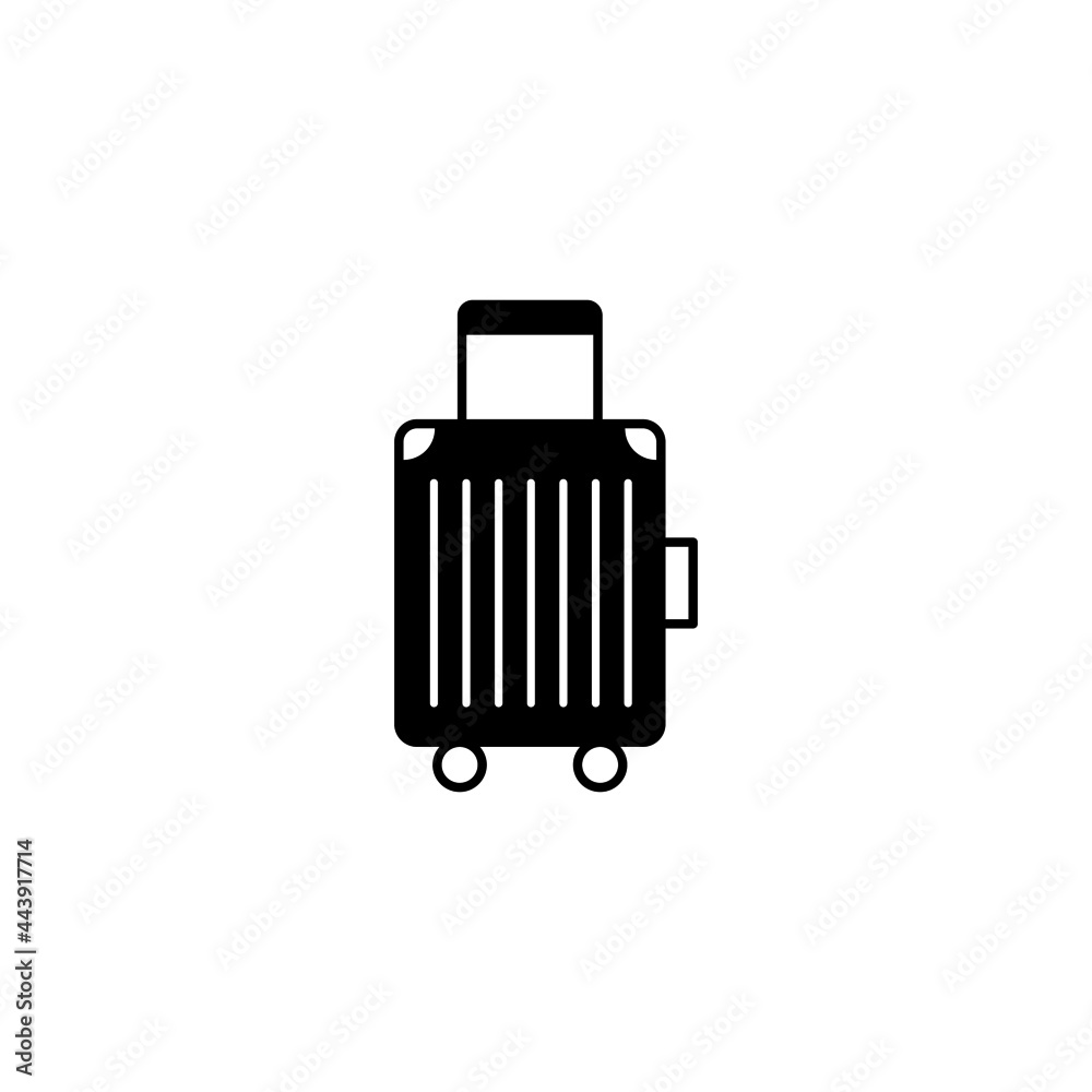 Travel suitcase icon in solid black flat shape glyph icon, isolated on white background Travel suitcase icon in solid black flat shape glyph icon, isolated on white background