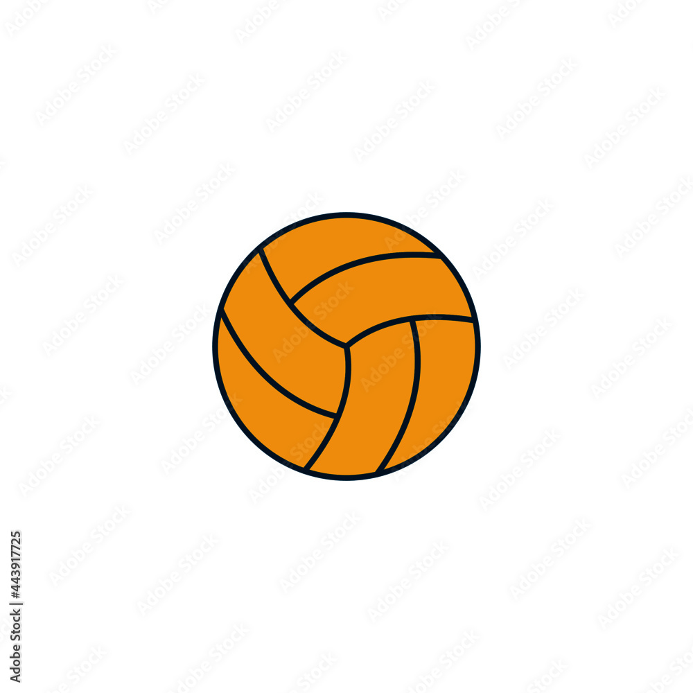 Beach volley ball in color icon, isolated on white background 