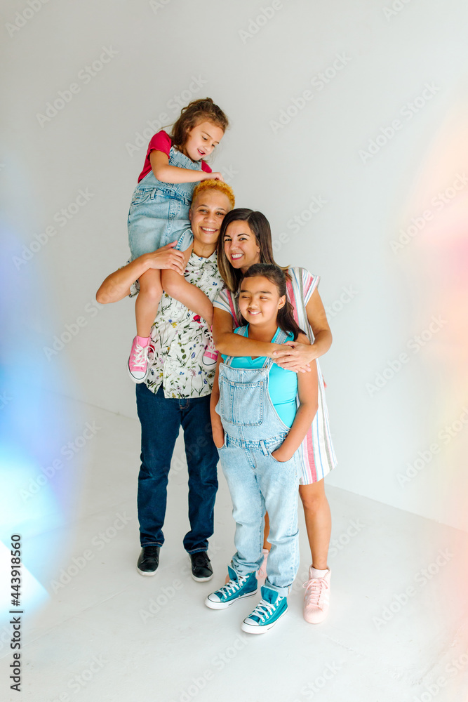 Bonus mom with girl on shoulder Bonus mom with girl on shoulder