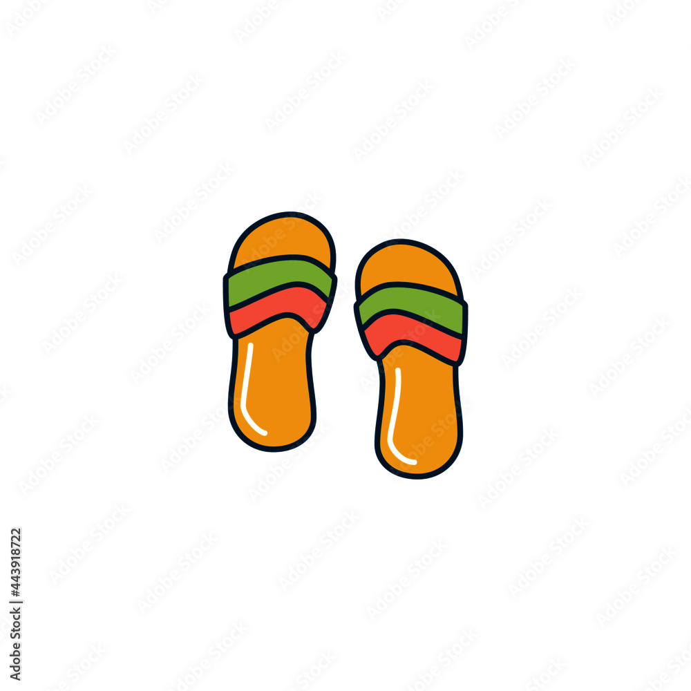 Footwear, slippers icon in color icon, isolated on white background Footwear, slippers icon in color icon, isolated on white background