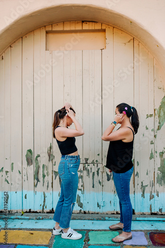 Deaf women with cochlear implants photo