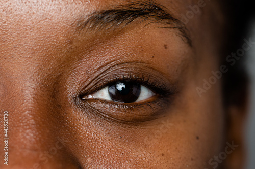 Detail Of Woman's Eye With Dark Skin Tone