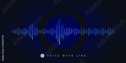 voice recording wave line background design template