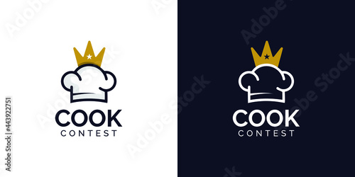 Luxury cook contest logo design template.  photo